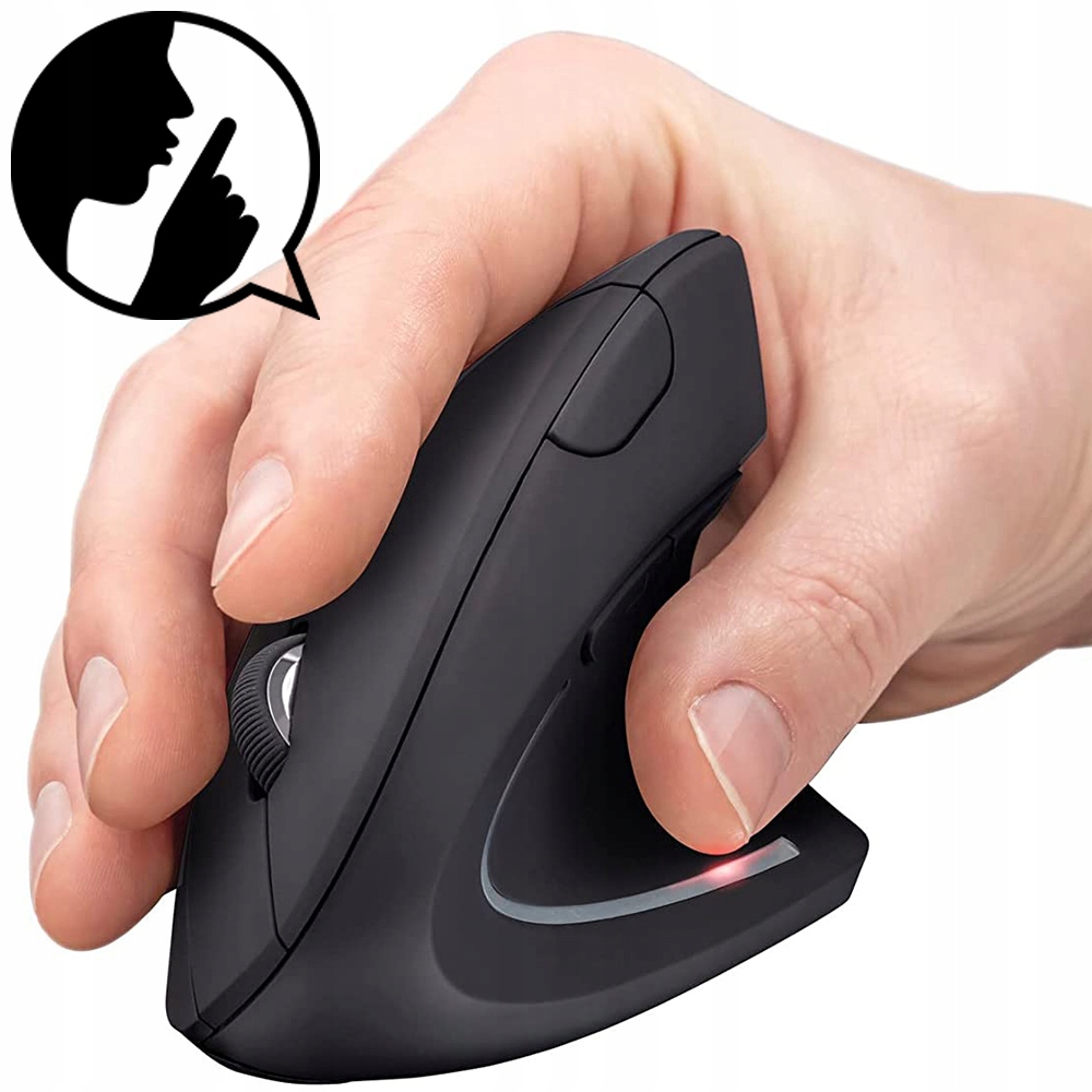 PIONOWA MYSZ WERTYKALNA MYSZKA BEZPRZEWODOWA ERGONOMICZNA DO KOMPUTERA PC Interfejs USB (Radio 2.4 GHz)