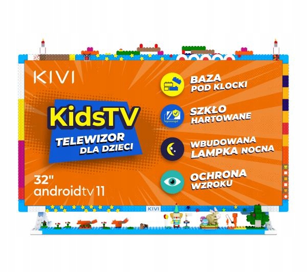 Telewizor Led Kivi KidsTV dla dzieci 32" Full Hd Android Tv DVB-T2