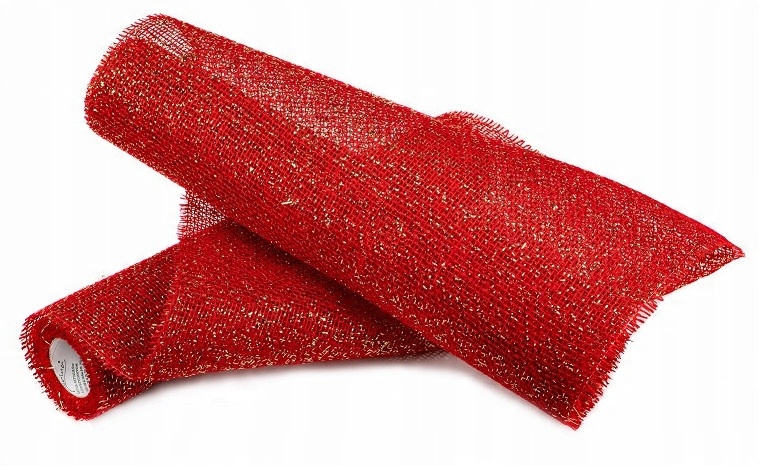

Juta Tkana Czerwona Złota Nitka 50cm 5m