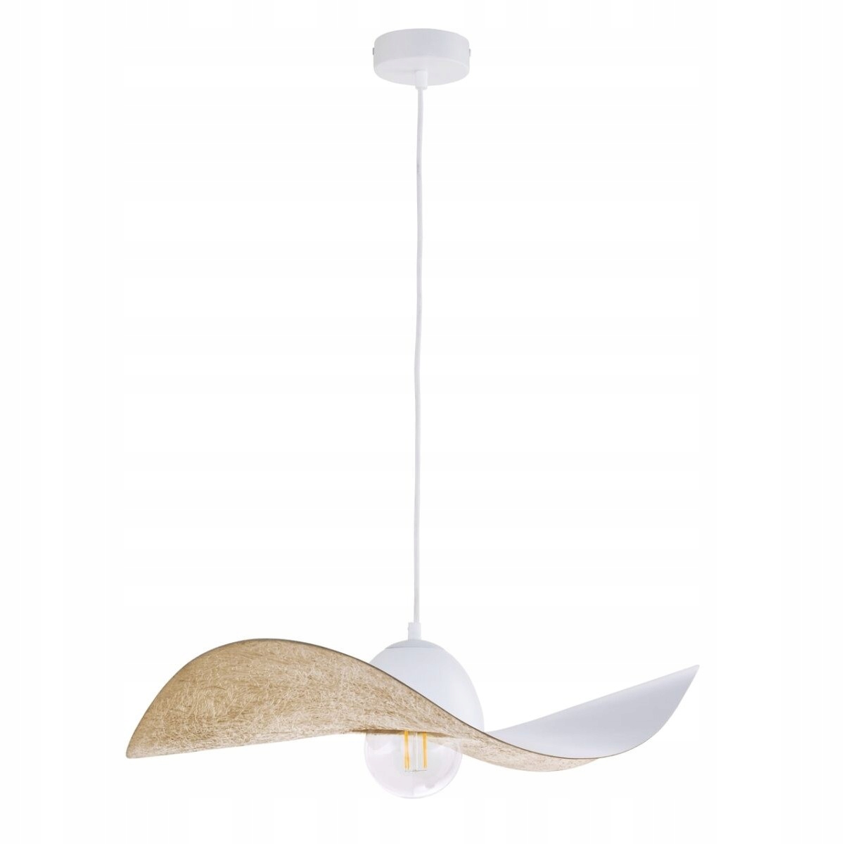 Lampa Wisząca Kapelusz Talerz Sigma Kapello M 32345 Biały Złoty