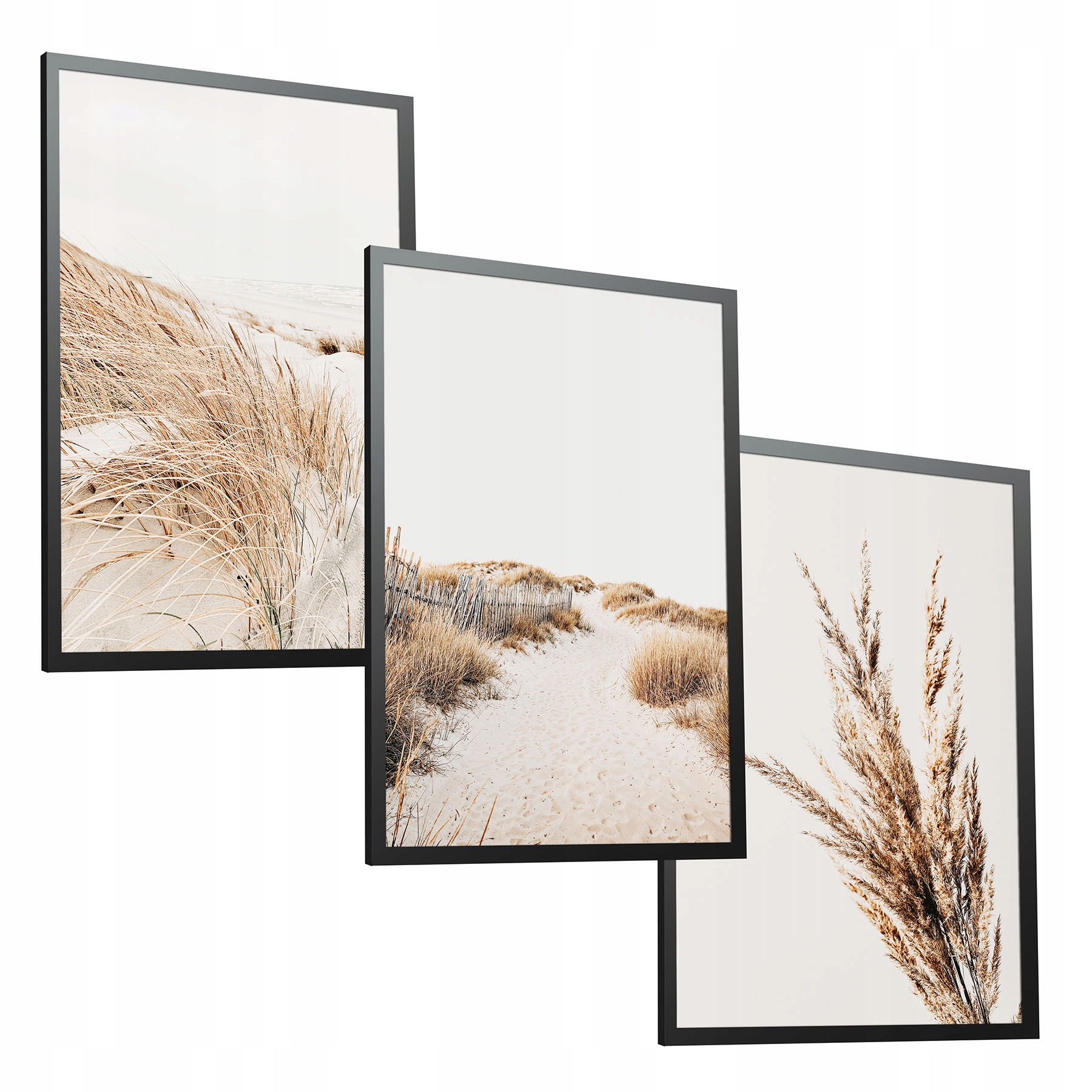 Boho Natura Tráva moře písek Sada 3 plakátů 50x70 do obýváku ložnice