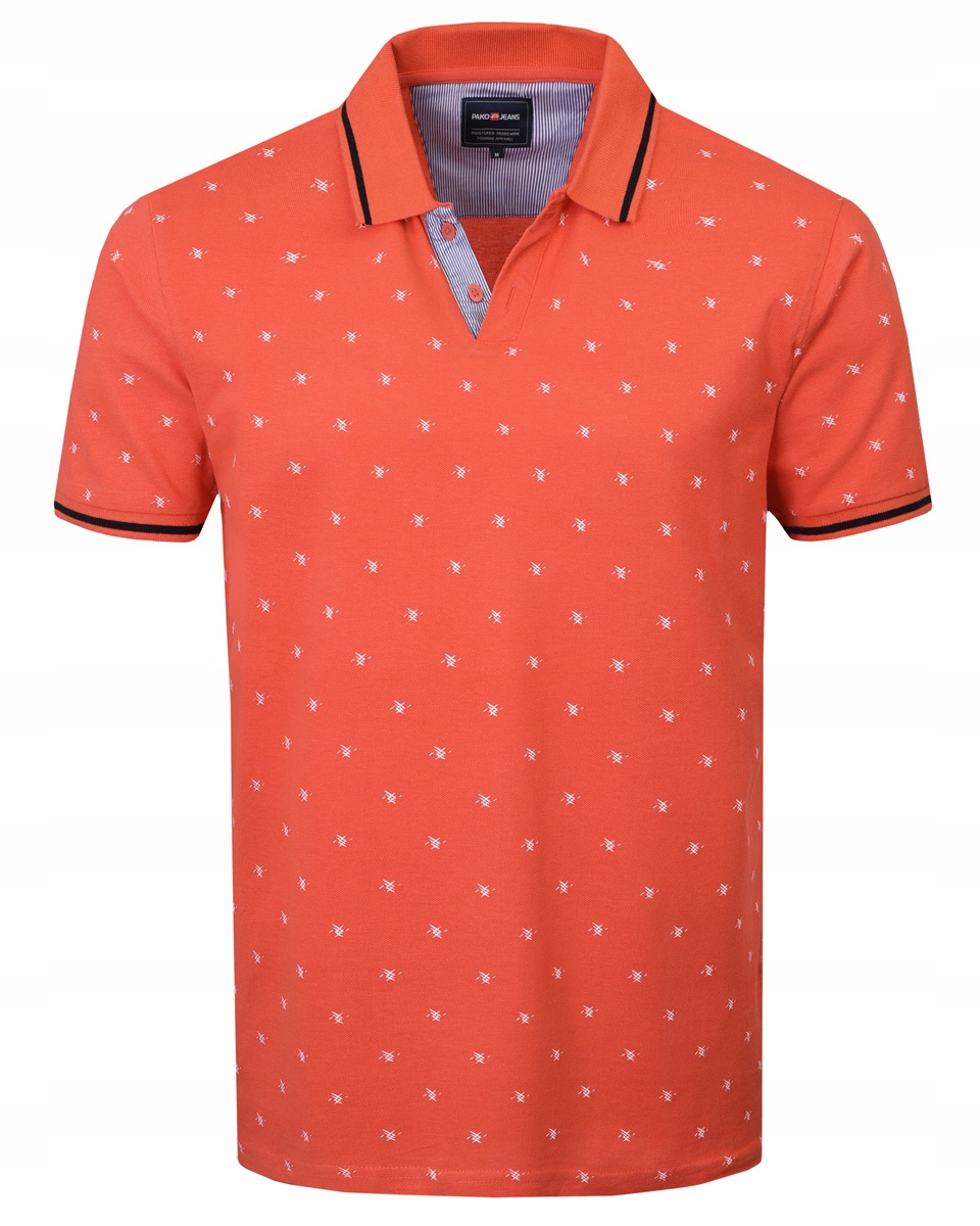 polokošile Pánské Červené Hrubá Bavlna Vision Elegantní Pako Jeans