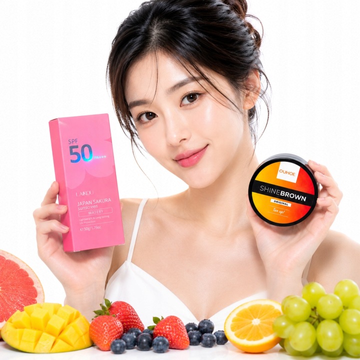 Sada na opalování Laikou Japan Sakura Spf 50 Pa Ouhoe Shine Brown Tan Up