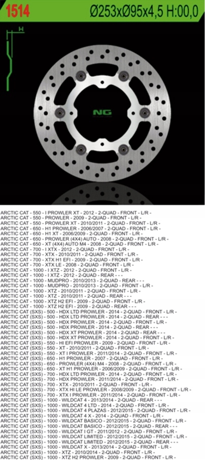 Ng Brzdový Kotúč Predný/zadný Arctic Cat 550/650/700/1000 Plávajúci ()