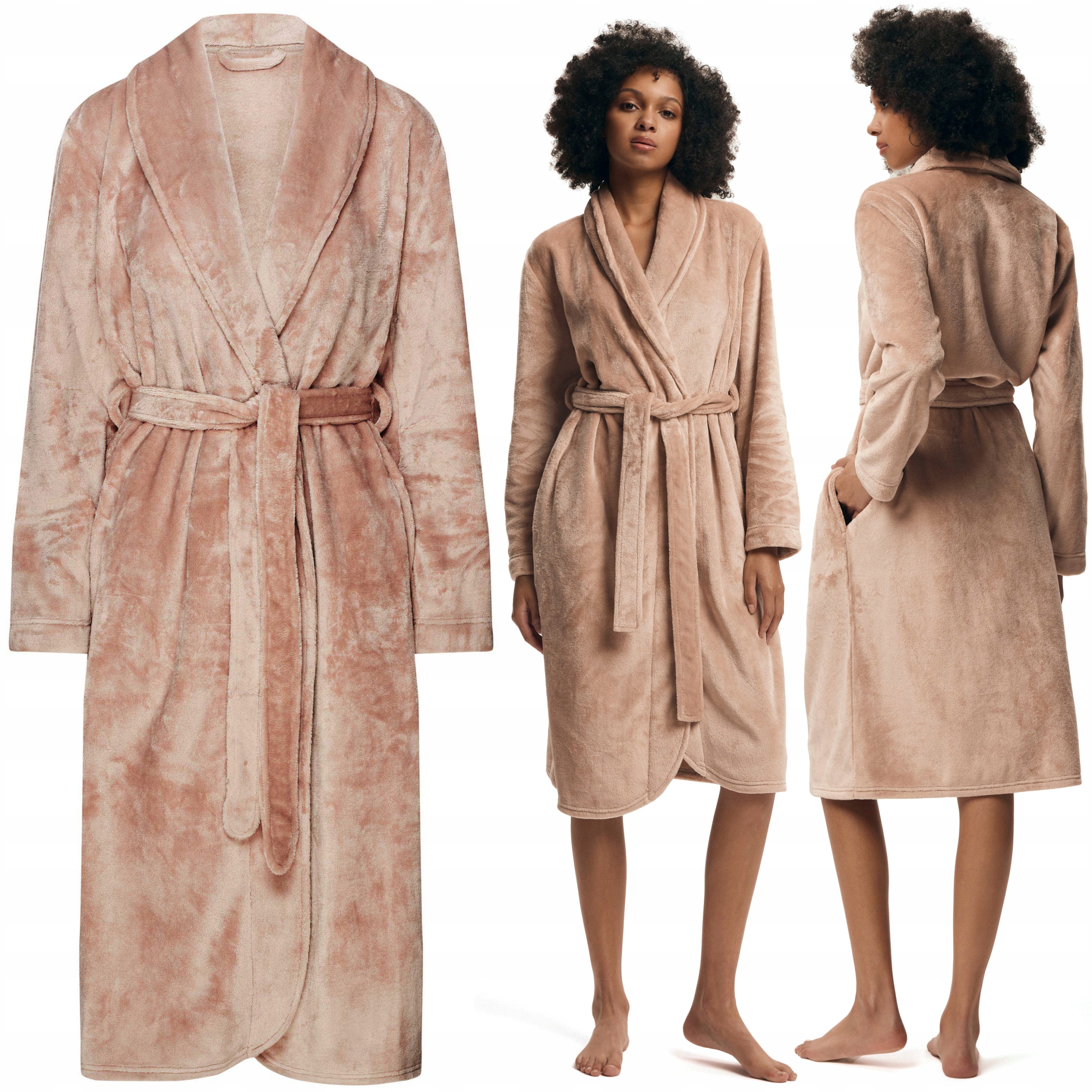 Dámský Župan Henderson Elegantní Polarový Pohodlný Zavazovací M