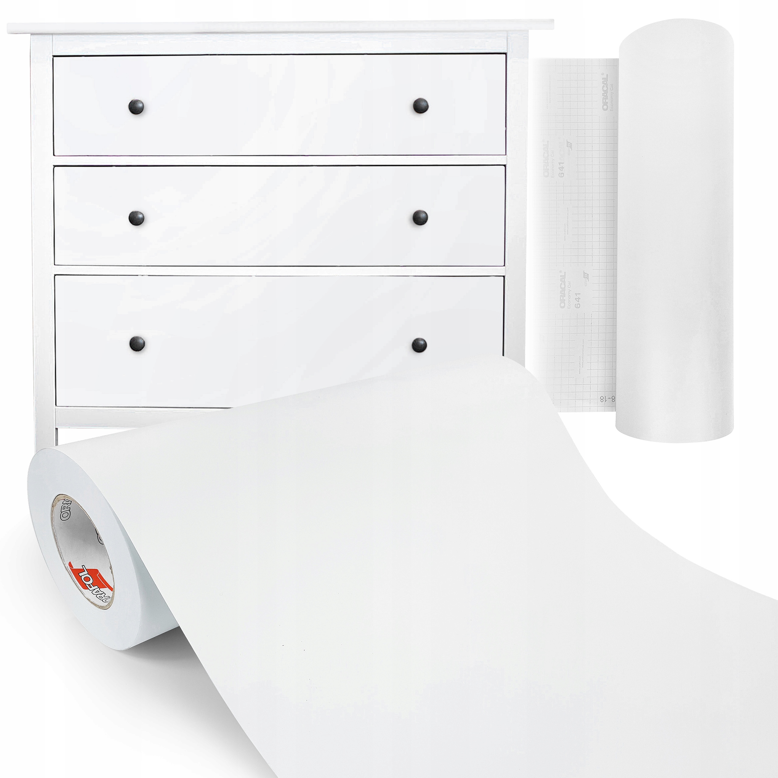 

Okleina Biała Mat Szer 50cm Folia Meblowa Klejowa