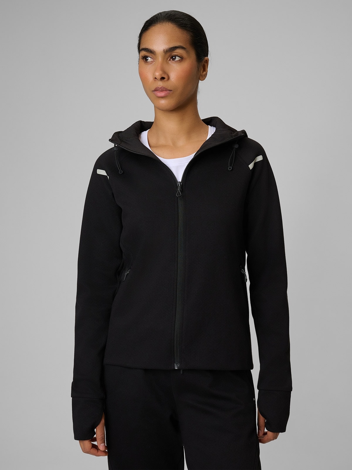 4F Tepláková Mikina Černá Slim S Kapucí XL