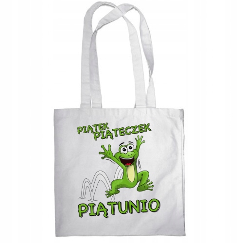 TORBA NA ZAKUPY BAWEŁNA PREZENT ŻABA PIĄTECZEK