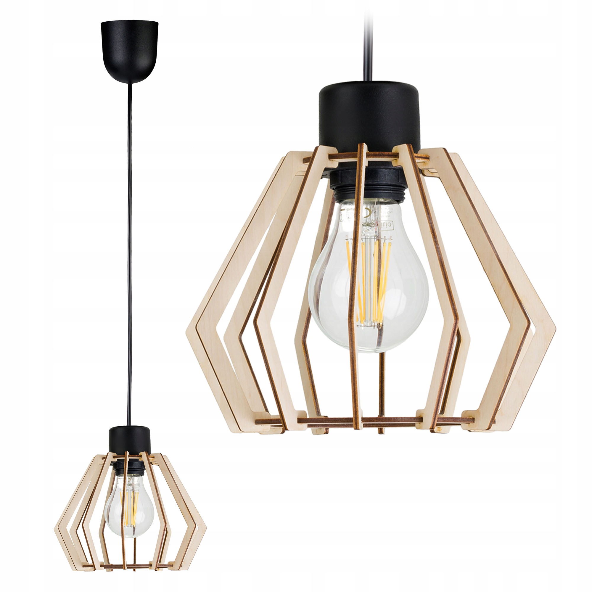 

Lampa Wisząca Sufitowa Żyrandol Drewniany Diament