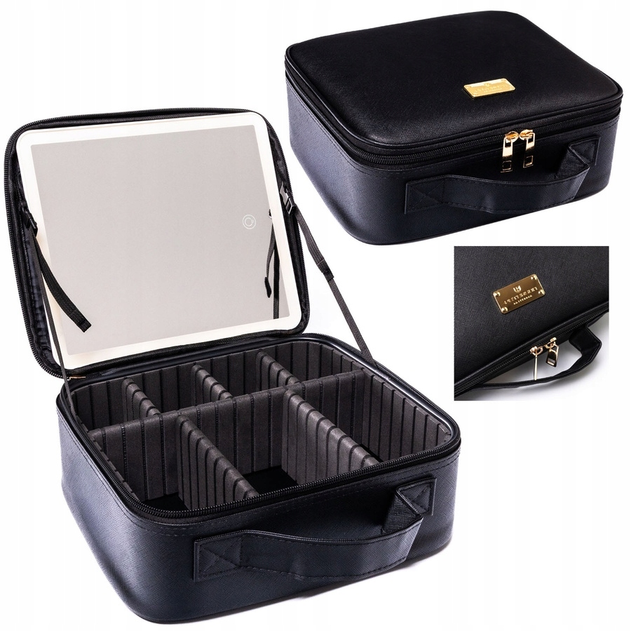 Černá šperkovnice na bižuterii z ekologické kůže na zip Peterson