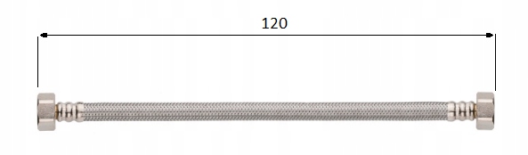 WĘŻYK PRZYŁĄCZENIOWY DO BATERII W OPLOCIE INOX GW 1/2" DŁUGOŚĆ 120 cm MOCNY Marka Invena
