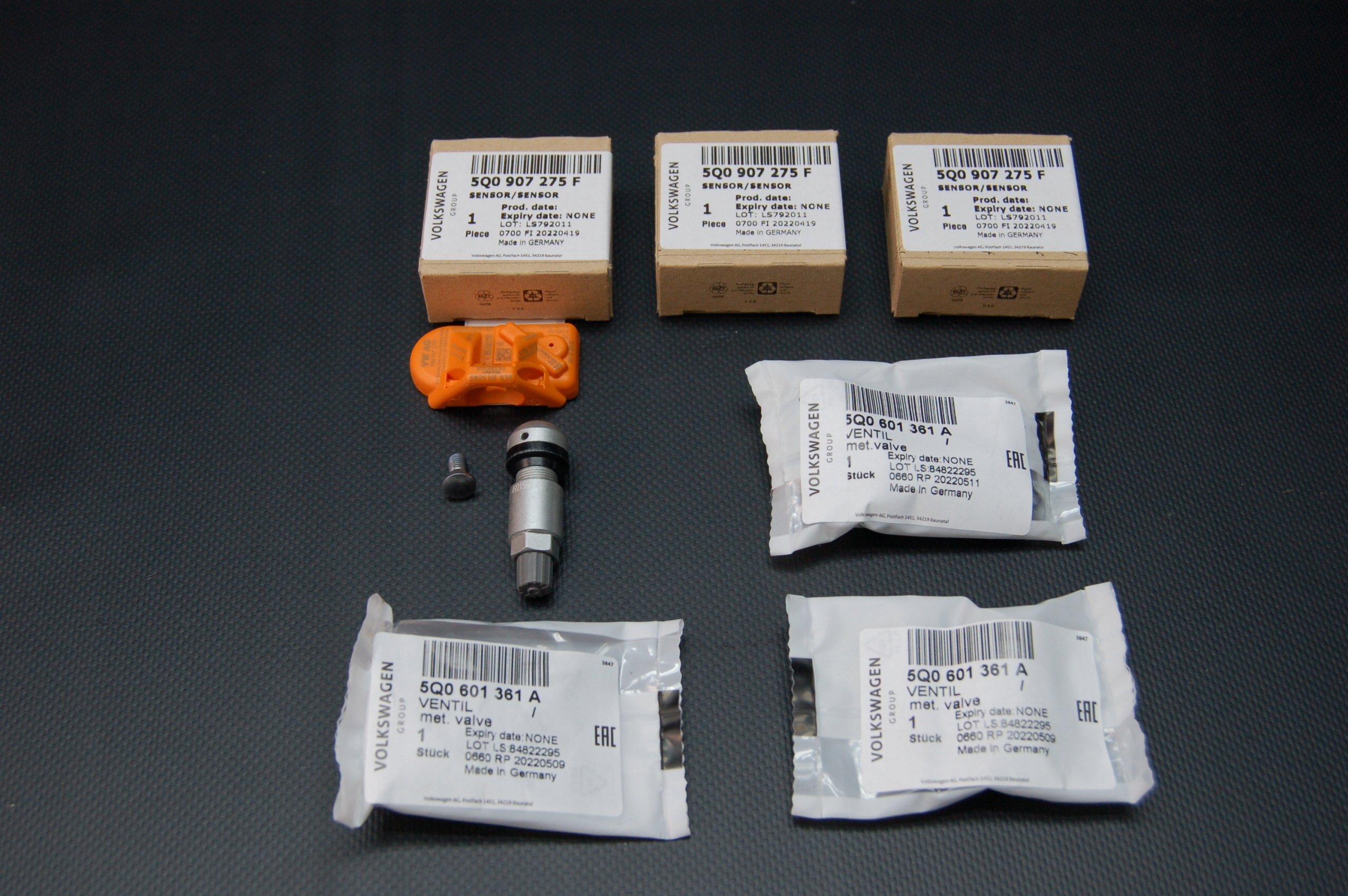 Snímače tlaku kolies Tpms Vw Audi Skoda Porsche 5Q0907275F