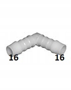 

Łącznik Kątowy Pom plastikowy na wąż 16 mm złączka