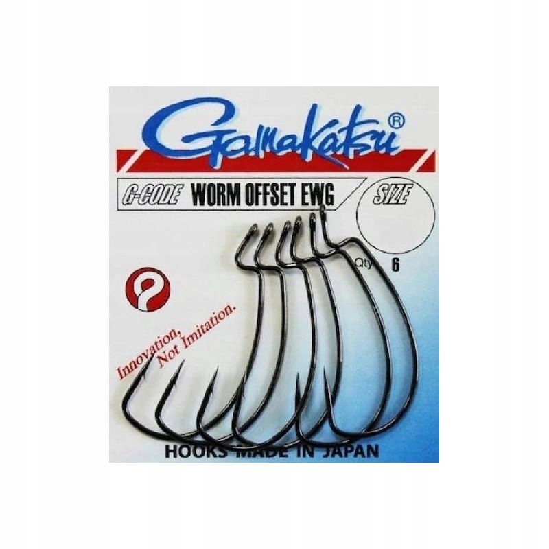 Gamakatsu Worm Offset Ewg Black r.1/0 op. 6 szt