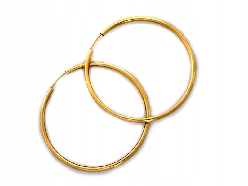 Elegantní náušnice ze zlata 585 o průměru 40 mm, ideální jako dárek 14 ks