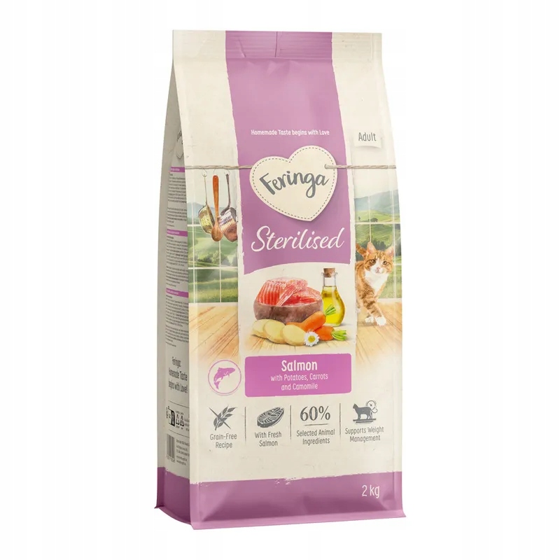 Feringa Adult Sterilised, losos, 10 kg (5 x 2 kg)
