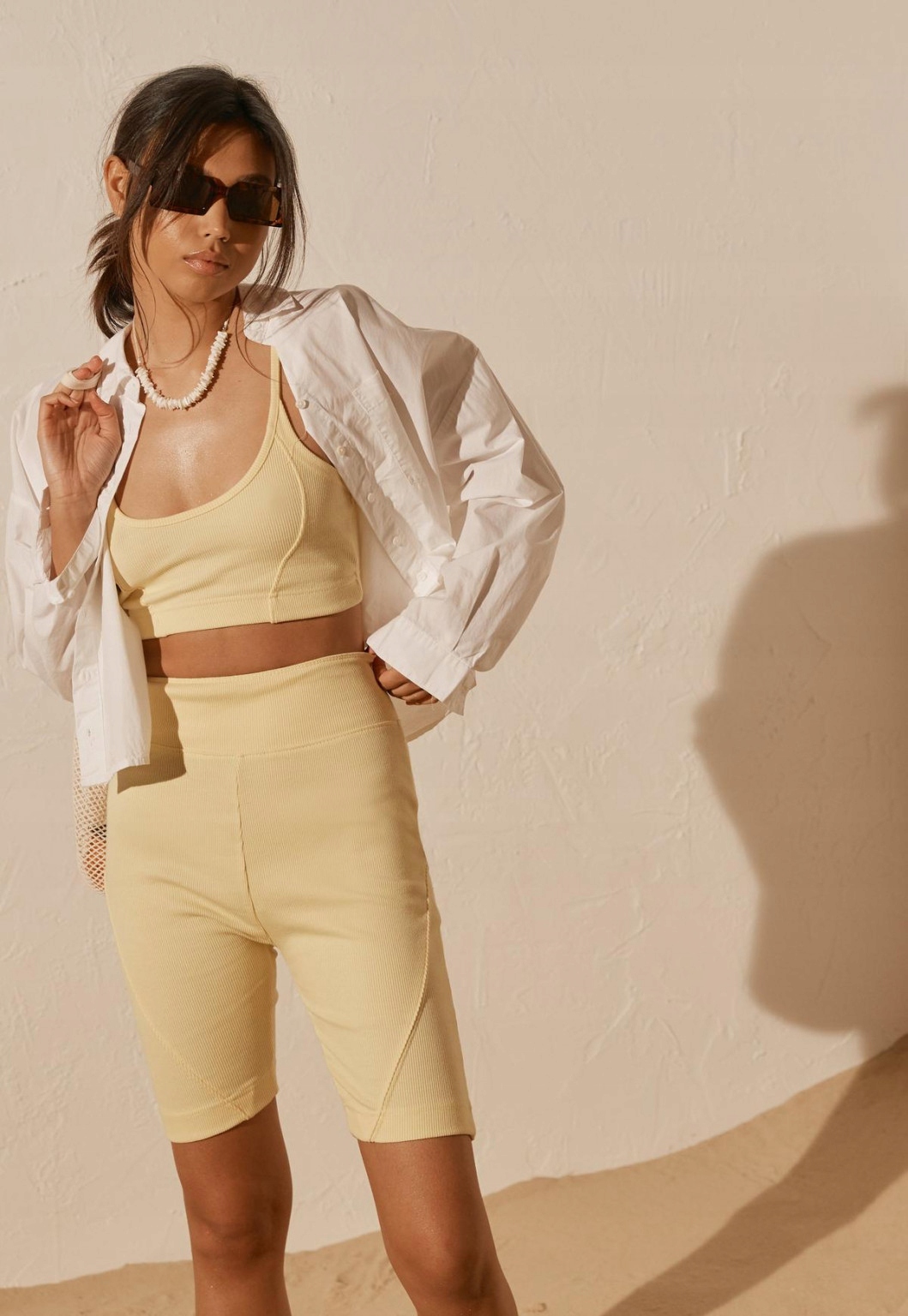 RE_STYLD ŻÓŁTY TOP RAMIĄCZKA 7UH XXJ__46 Płeć kobieta