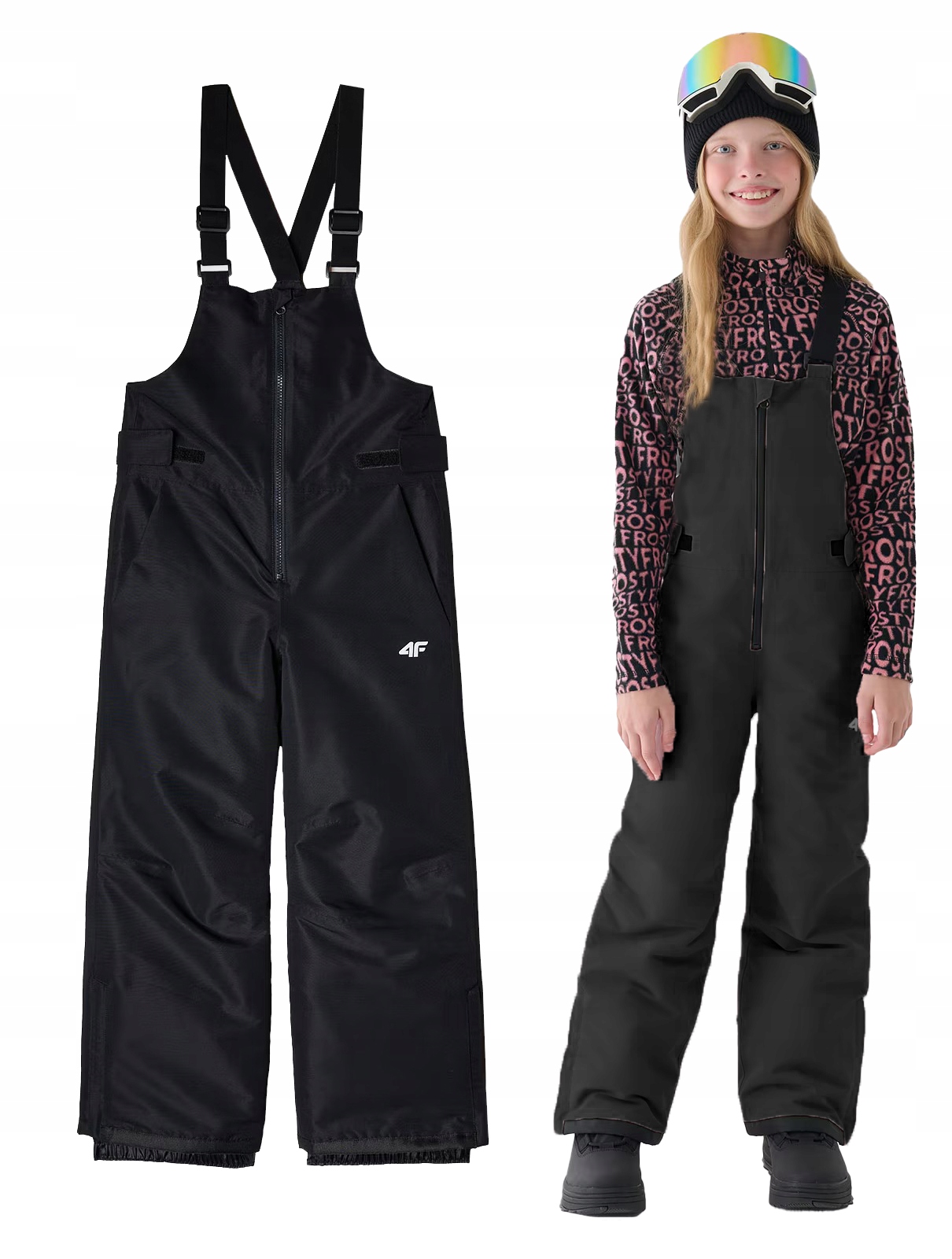 Spodnie snowboardowe narciarskie 4F dla dzieci M664 na śnieg czarne 146.