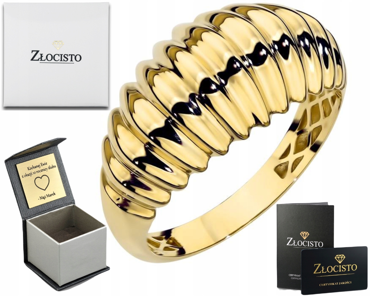 Zlatý Prstýnek Elegantní A Moderní Jako Dárek Pro Ženu 585