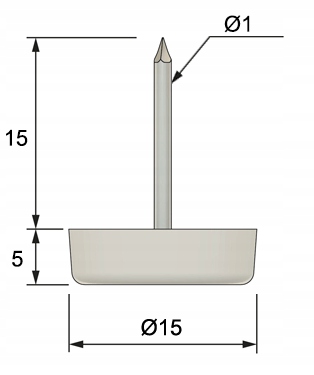 100x ŚLIZGACZ POJEDYNCZY Z GWOŹDZIEM STOPKA MEBLOWA CZARNY Marka inna