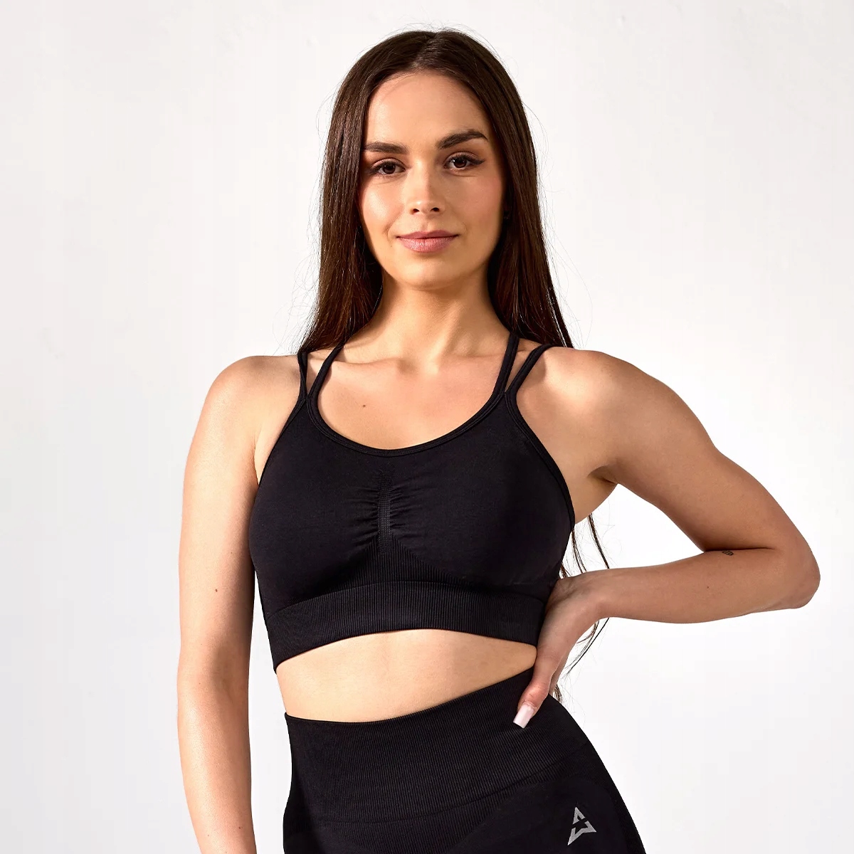 Allwear Top Push Up Deep Black Rozmiar M Sportowy Biustonosz Bezszwowy