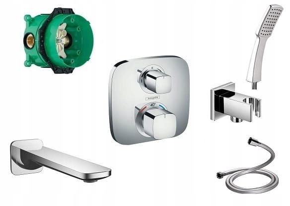 Hansgrohe Logis Ecostat E iBox + Square + wylewka