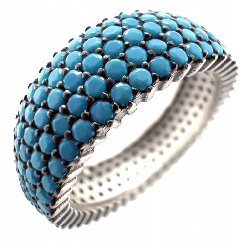 Stříbrný prsten prstýnek s tyrkysovými černými drápky Zkouška 925