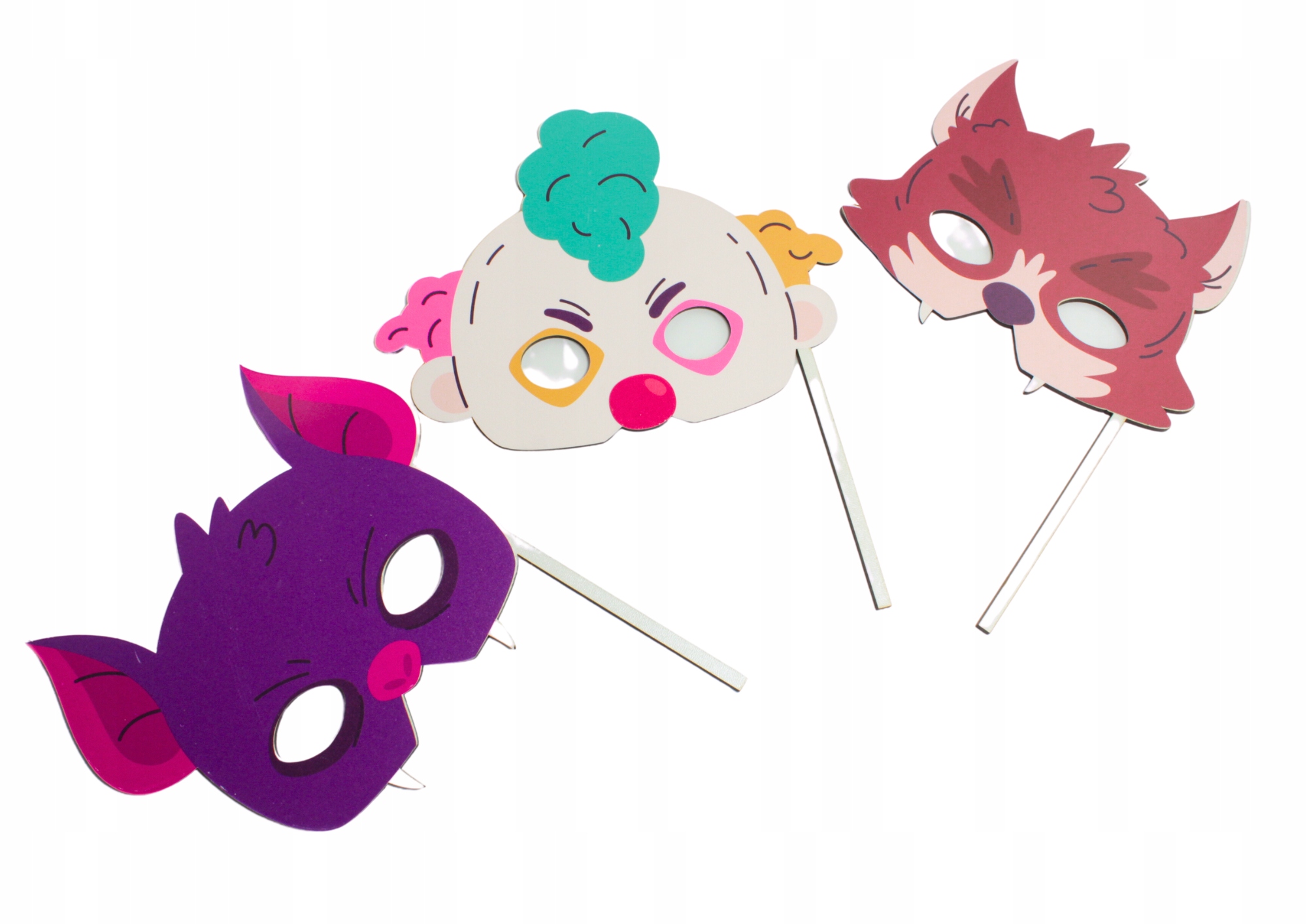 GADŻETY REKWIZYTY DO ZDJĘĆ FOTOBUDKA Halloween 6 szt Typ maska