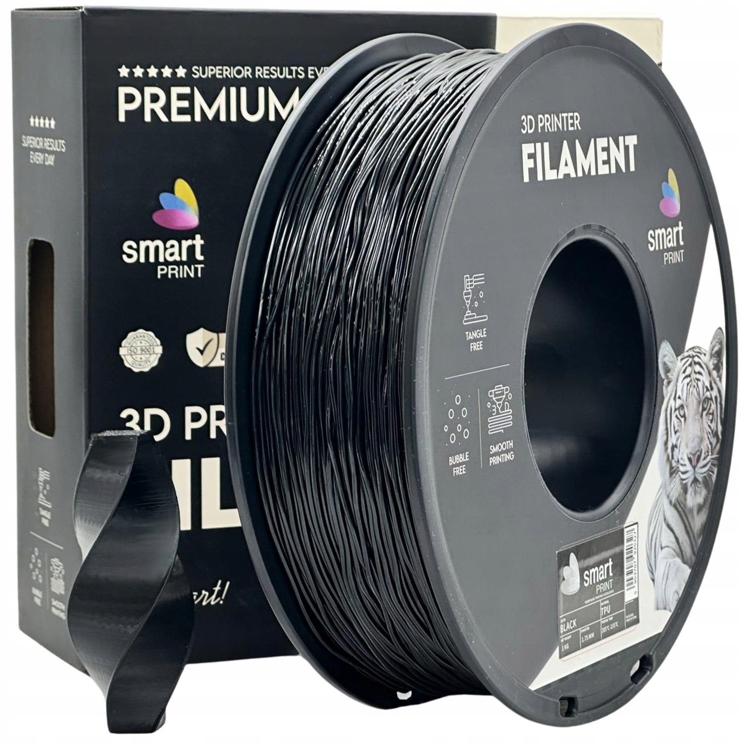 2 x Filament Smart Print Tpu Black Czarny Elastyczny Guma 95A 1.75mm 1kg