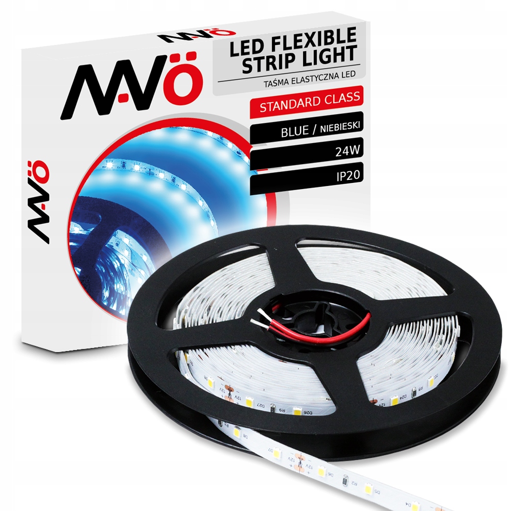 

Taśma Led Smd 12V Rolka 5M Niebieski 24W IP20