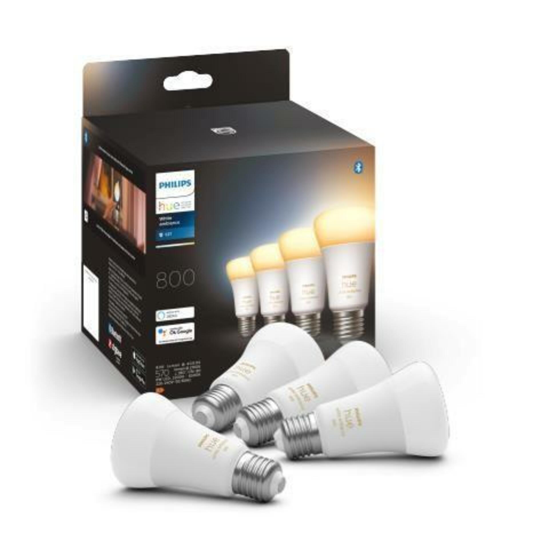 Philips Hue Led White Ambiance E27 6W set 4ks 2200-6500K stmívatelné Blueto