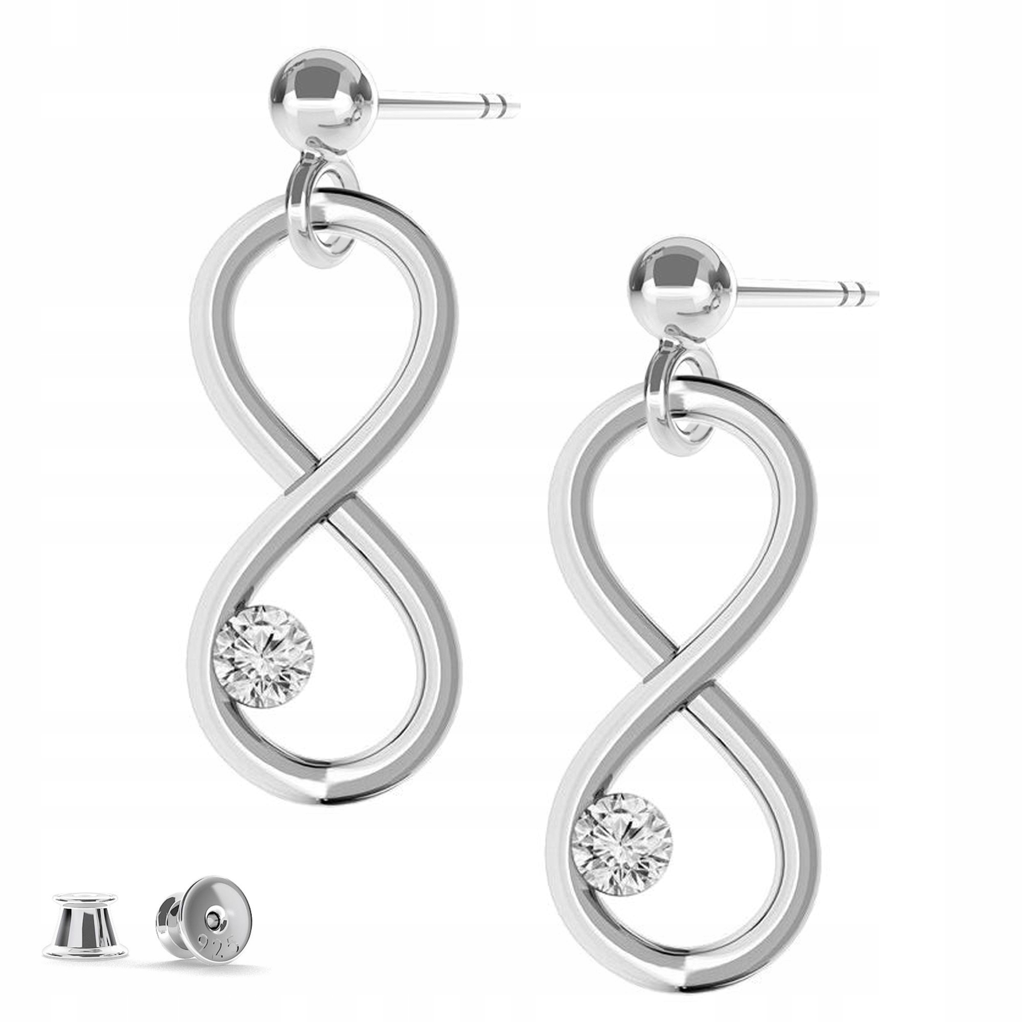 Stříbrné náušnice Nekonečno Srdce 925