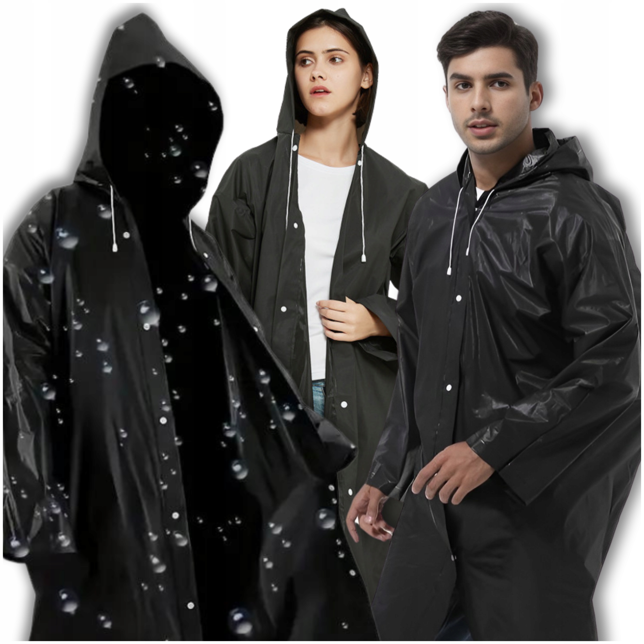 PŁASZCZ PRZECIWDESZCZOWY UNIWERSALNY PELERYNA PRZECIWDESZCZOWA Z KAPTUREM