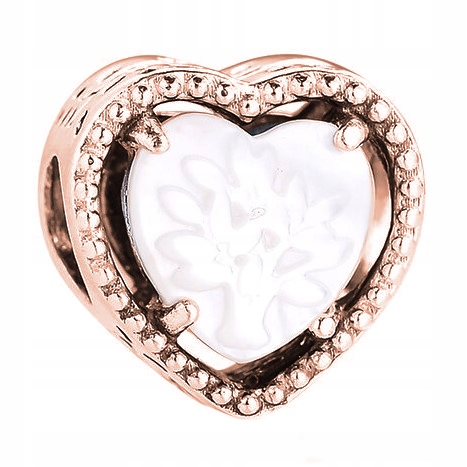 

Charms Białe Serce Drzewo różowe złoto srebro 925