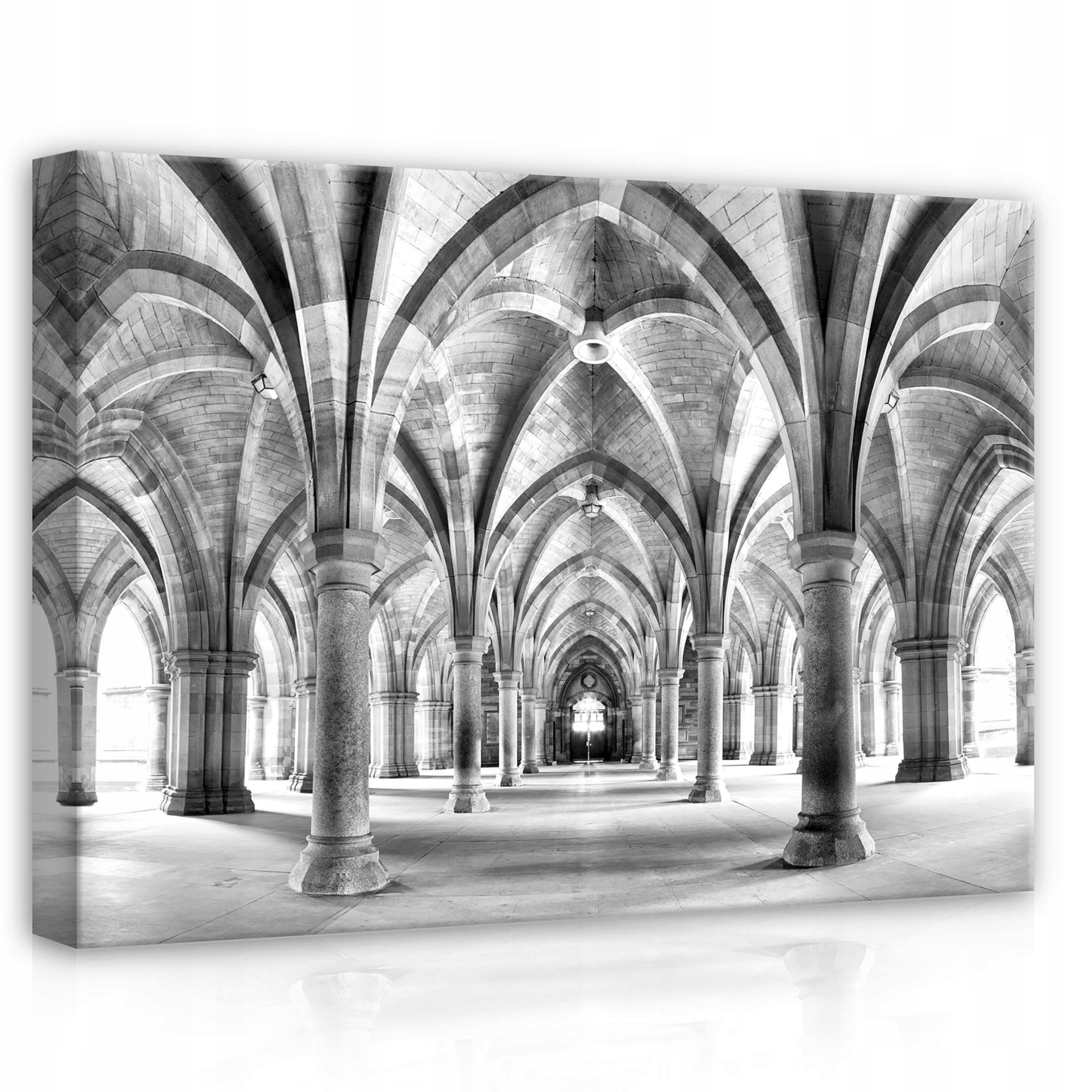 Obraz 70x50 Gotická architektura oblouky sloupy klenba perspektiva