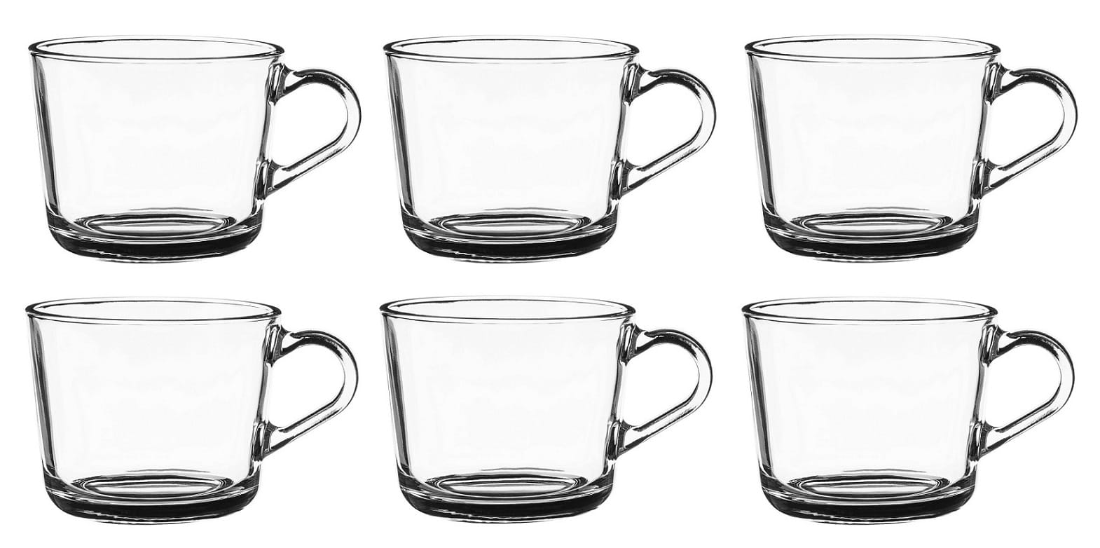 

Kubek szklany gładki z uchem Kelly 270 ml 6 sztuk