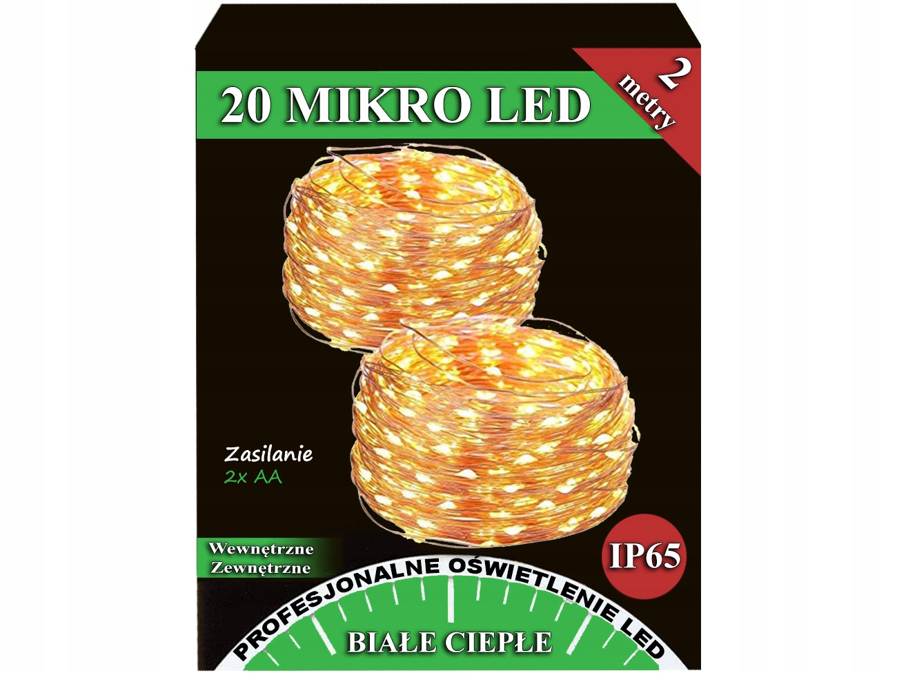 

Lampki Druciki Mikro 20 Led Białe Ciepłe Baterie