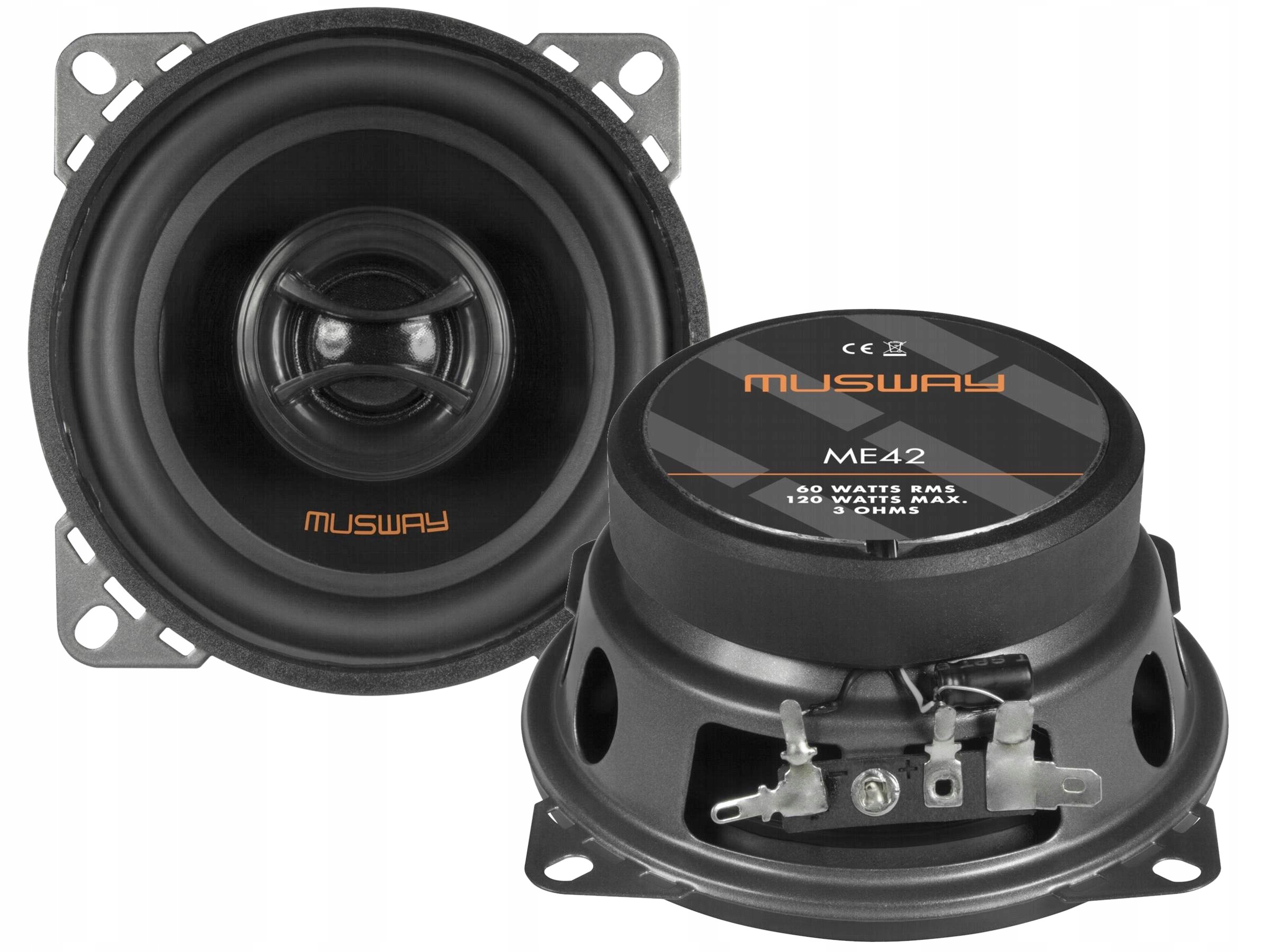 Musway ME42 Głośniki samochodowe dwudrożne 100mm 10cm 50W Rms 3OHM