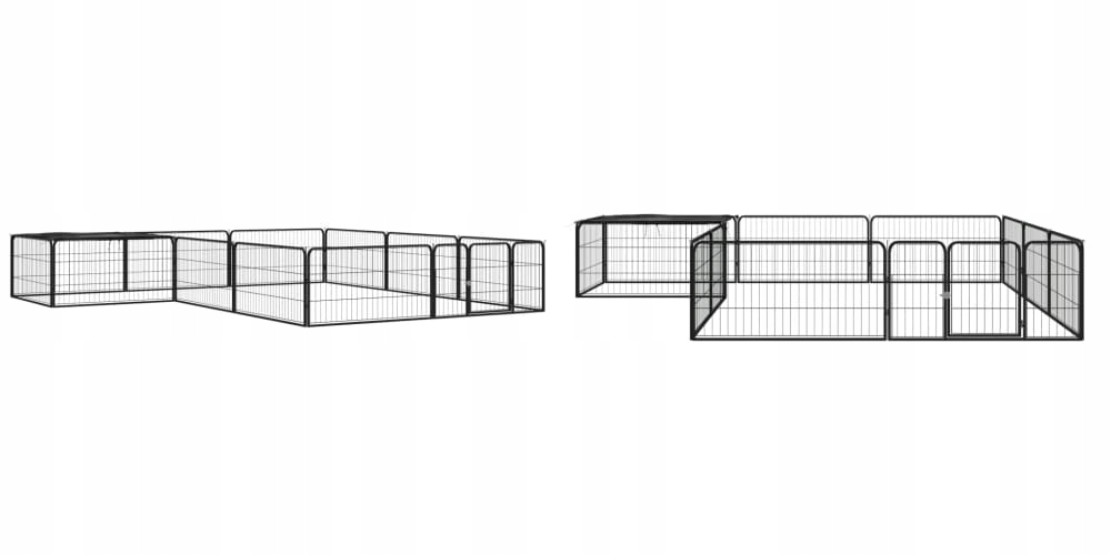 Levně Černá, Kotec pro psa, ocel, 100 x 50 cm, 12 panelů