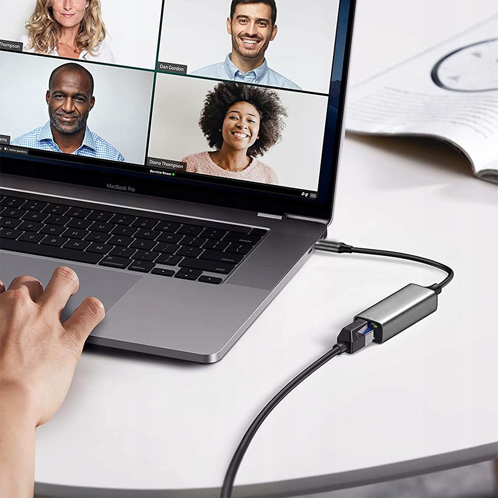 ADAPTER SIECIOWY HUB KARTA SIECIOWA LAN RJ45 USB-C PLUG&PLAY 1000MBPS Interfejs inny