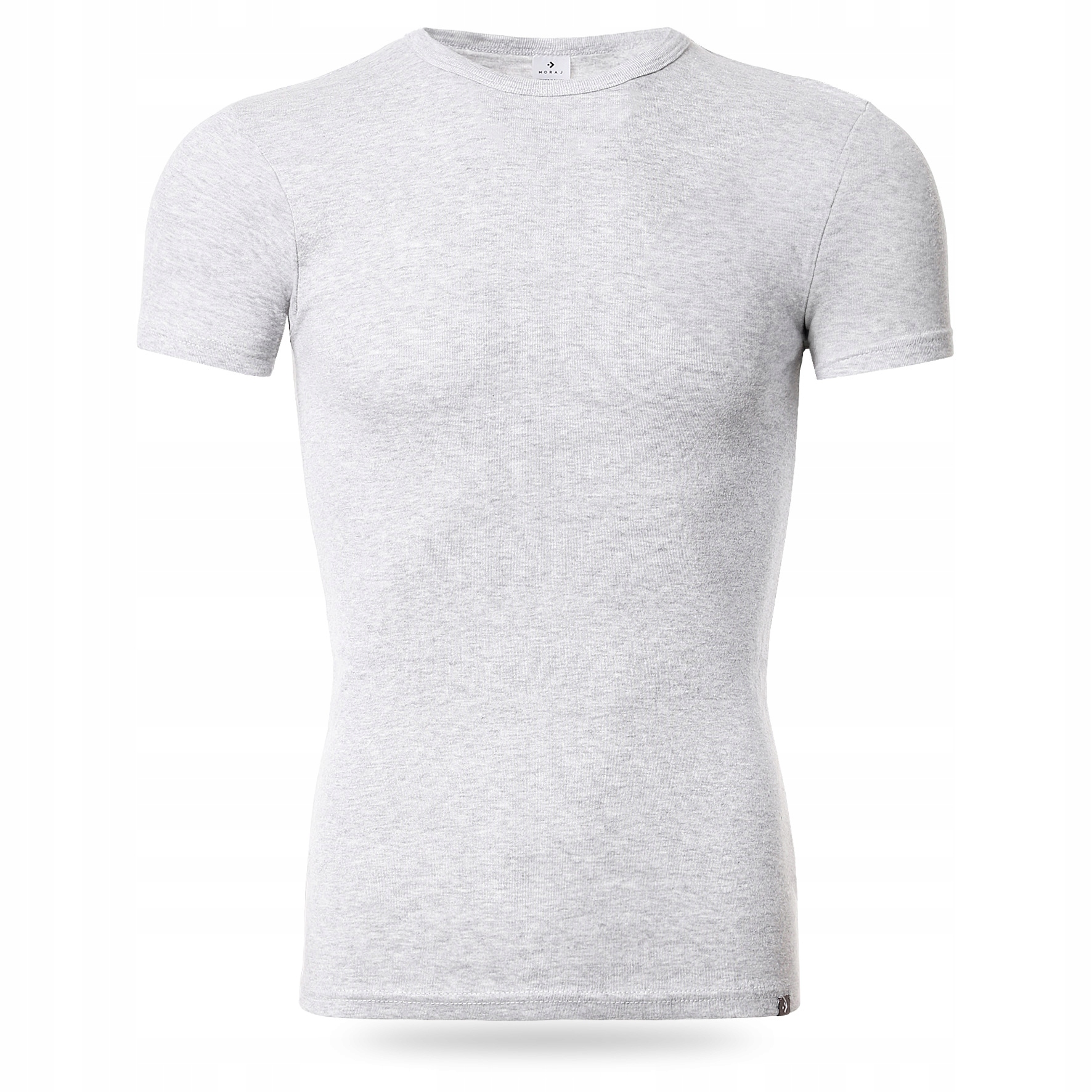 PODKOSZULKA MĘSKA BAWEŁNIANA SZARA DOPASOWANA KOSZULKA BAWEŁNA MORAJ M 2pak Dekolt okrągły