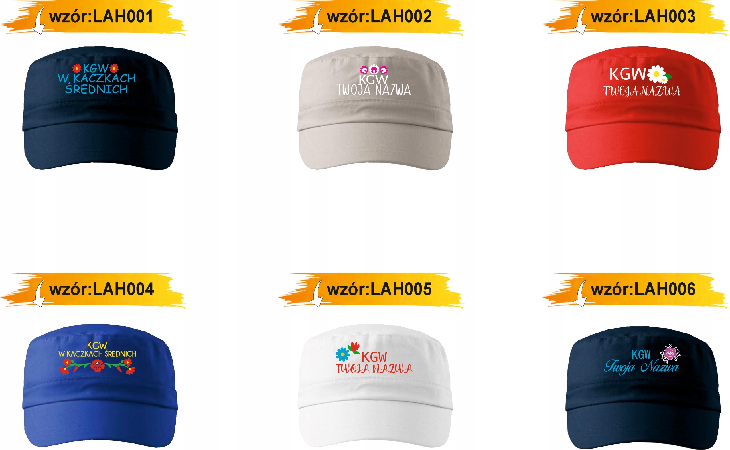 CZAPKA LETNIA LATINO Z DASZKIEM HAFT KGW koło gospodyń wiejskich twoje logo Kod producenta Top damski firmowa z haftem logo firmy