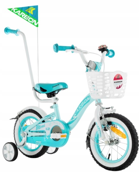 Rowerek Dziecięcy 12 Cali Mimi Rower Karbon z Prowadnikiem Błękitny