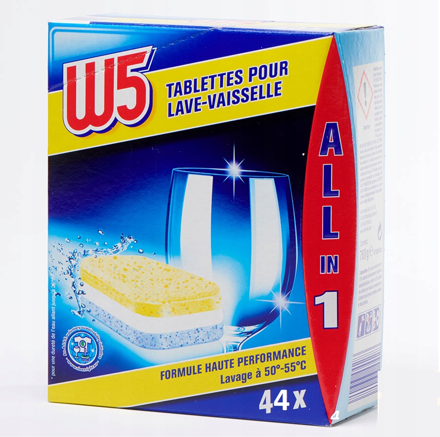

Tabletki do zmywarki W5 44szt All in One Niemcy