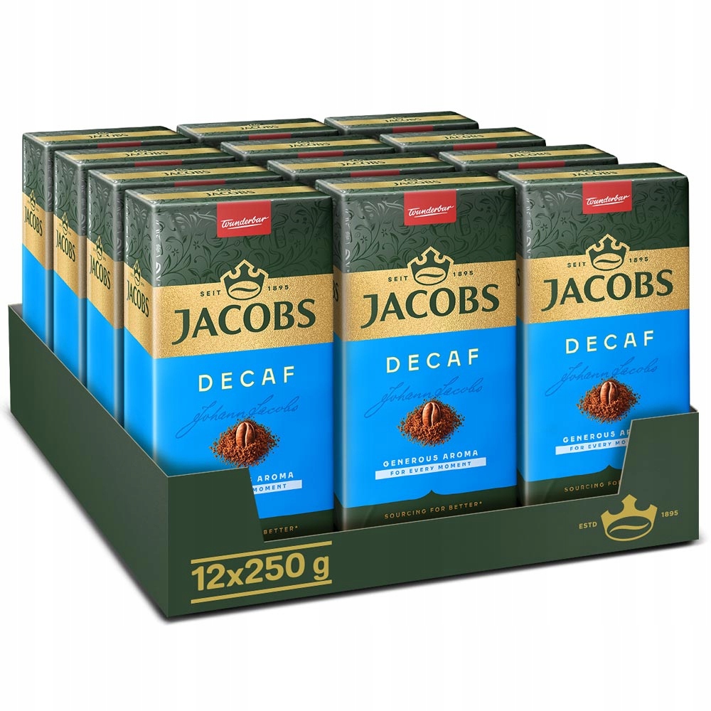 Kawa bezkofeinowa mielona Jacobs Decaf 12x 250g