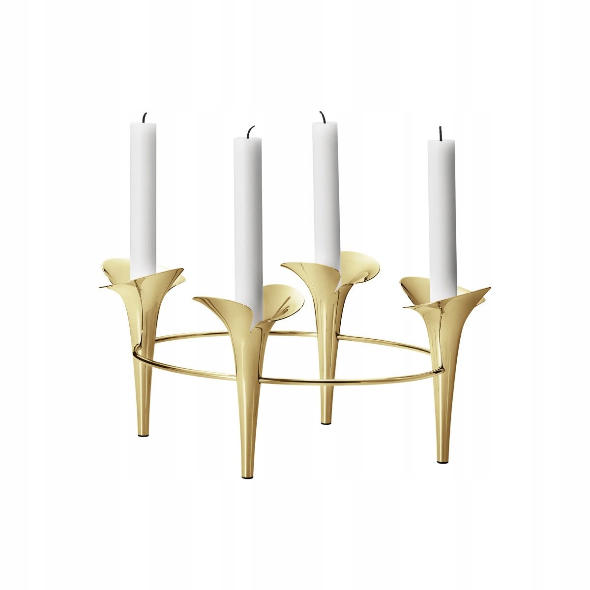 Georg Jensen Bloom Svietnik štvorramenný zlatý