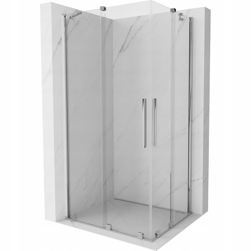 Mexen Velar Duo rozsouvací sprchový kout 100 x 90 cm, Průhledné, Chromovaná