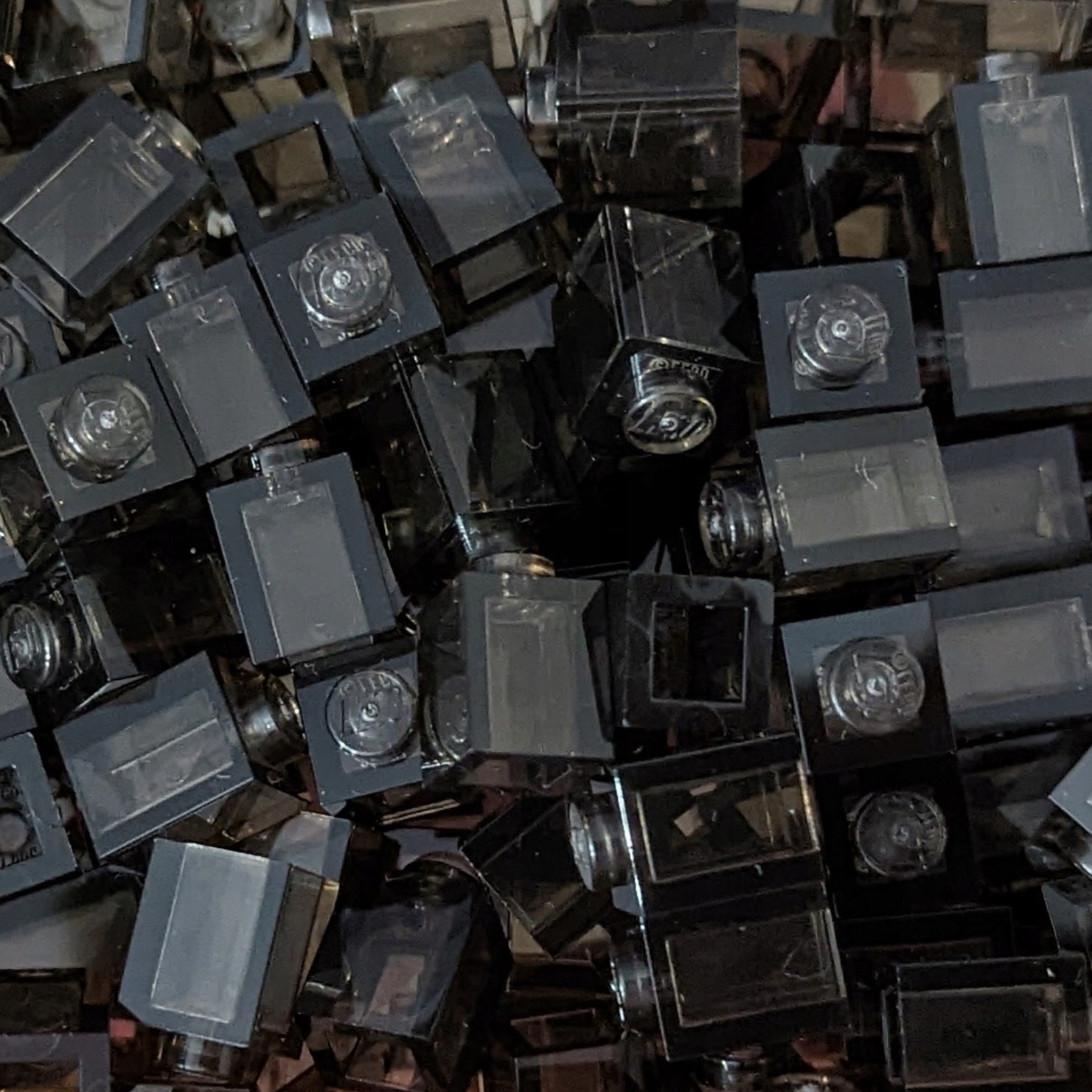 

Pakiet Lego 3005 Klocek 1x1 Trans-Black 10szt N