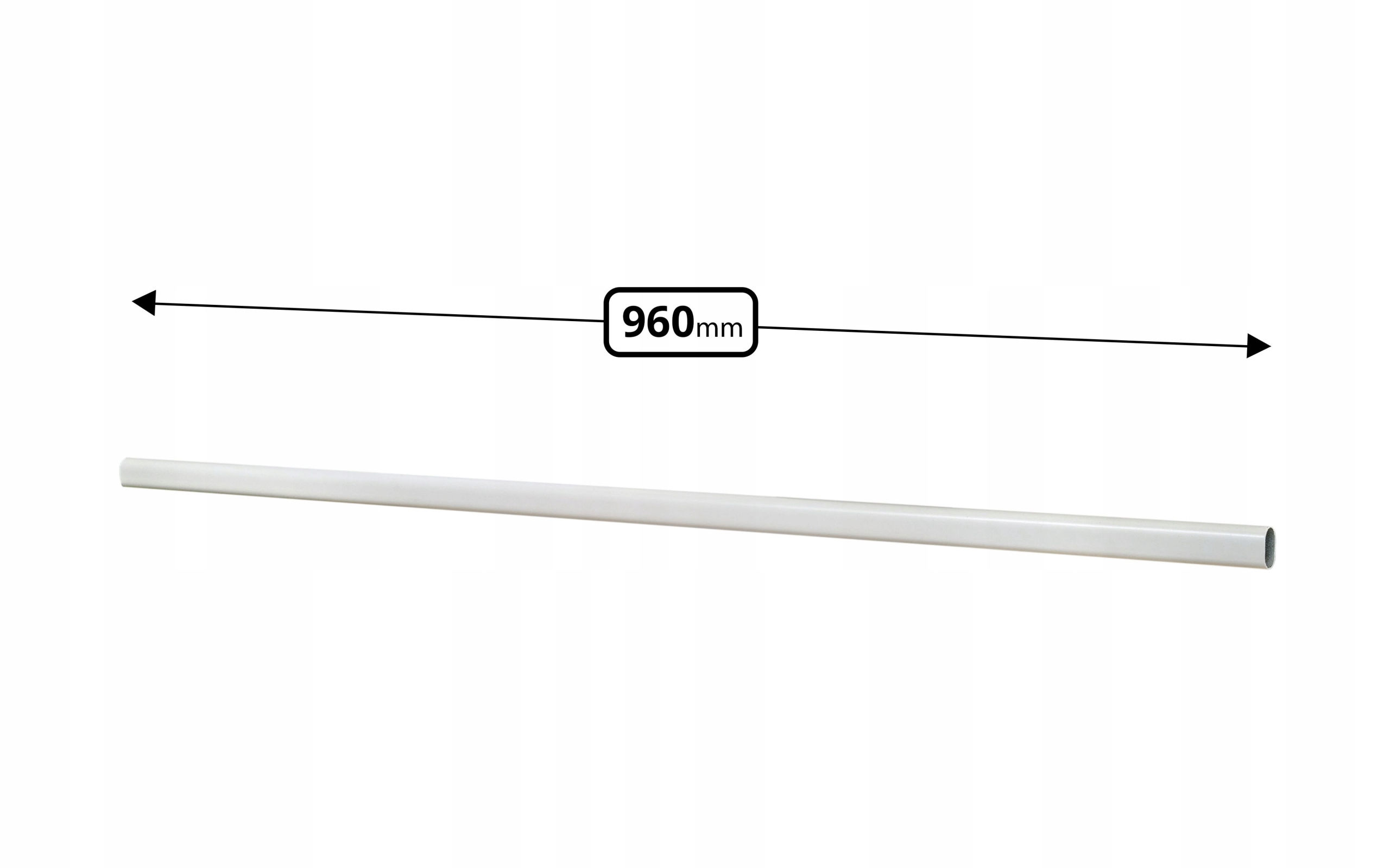 RURA 22x15 METALOWY DRĄŻEK UBRANIOWY L 96 CM BIAŁY Marka Rejs