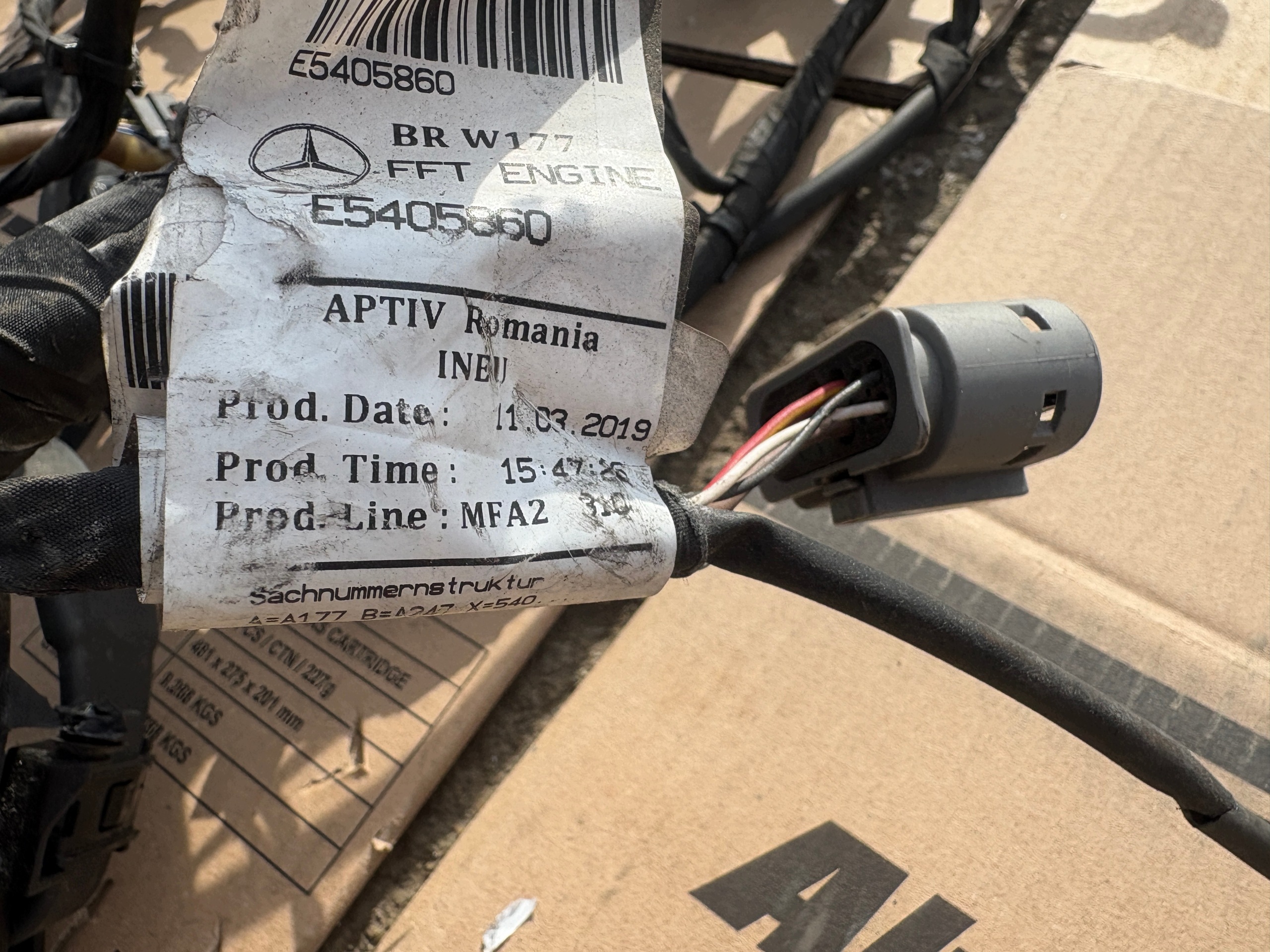 MERCEDES A class W177 wiring bundle of the engine A1775460300